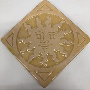Handmade Ceramic Tile: Yellow Sun
